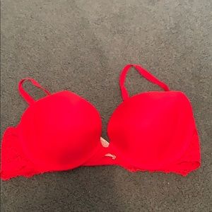 Victoria Secret Demi Push Up Bra Cherry Red 38C